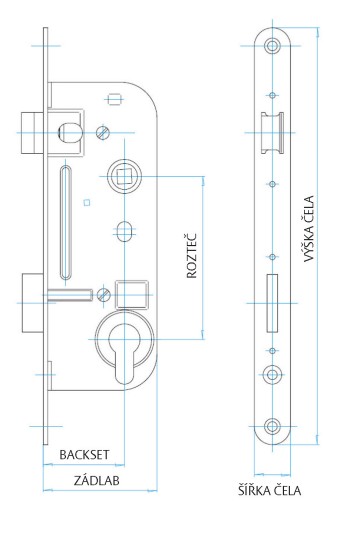 Zadlabaci zamek schema